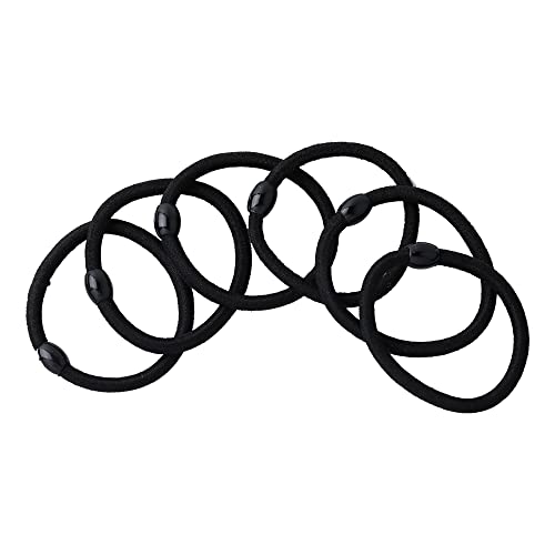 Estele Black Color Pain Shining Hair Rubber Bands for Women/girls (Pack of 6)