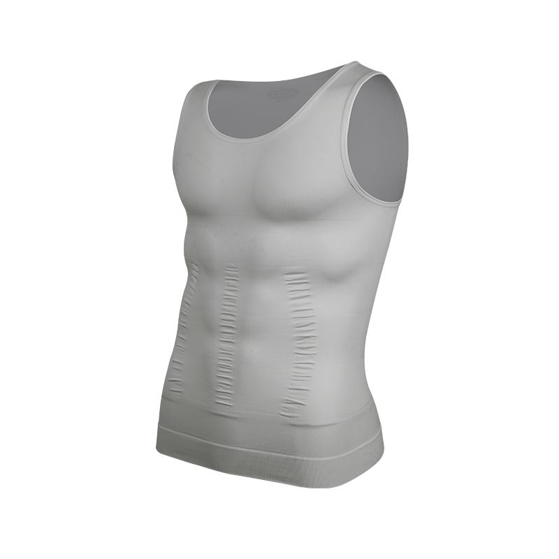 Pánské zeštíhlující tvarovací oblečení Kompresní trička na hrudník Shapewear pro kontrolu břicha Zeštíhlující vesta na břicho Pasový trenažér Korzet Tílko Posilovna Sport Fitness 2XL šedá