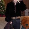 2026 Autumn/Winter Chic Velvet Patchwork Lace Luxury Shirt