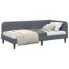 L Shaped Bed Frame Dark Gray 90 X 190 Cm Velvet