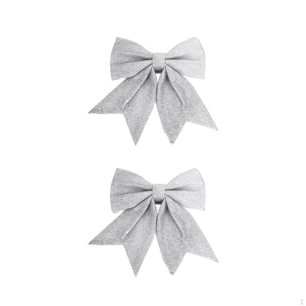 2 Pack Christmas Tree Bows, Decorations, Wreath, for Living Room, Holiday,