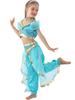 [Dressy Daisy] Toddler Girl Jasmine Costume Cosplay Kids Skirt Princess Aladdin Dress Halloween Costume Blue Size 5-6 years 115