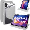 Case for Xiaomi Redmi Pad 2 11 Inch 2025, 360 Rotation Protection with Stylus Holder - Grey