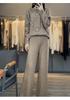 Handmade Women's Loose Knit Wool Sweater - Round Neck, Thick, Trendy, and Stylish Hollow Design.