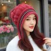 Autumn and Winter Adult Hat Women's Knitted Hat Fleece Ear Protector Hat Versatile Warm Wool Cute Fashion Outdoor
