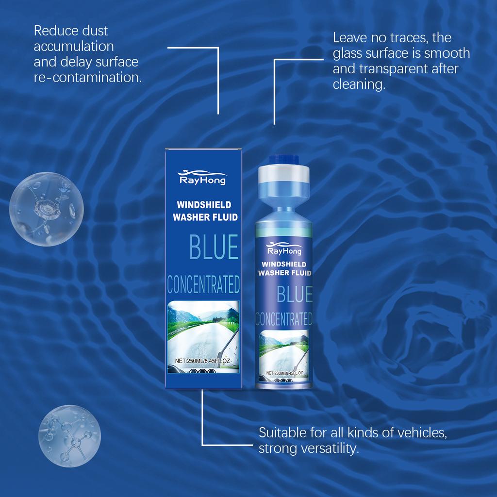 Rayhong 250ml Windshield Cleaning Fluid Automotive Glass Anti Drive Water Penetrating Decomposition Stubborn Oil Film Cleaner