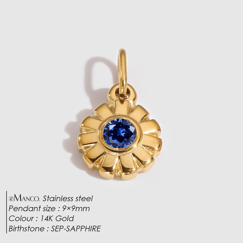EMANCO Stainless Steel Flower Pendant Shiny Colorful Rhinestones High Quality Metal Charms Making Women's DIY Necklace Bracelet
