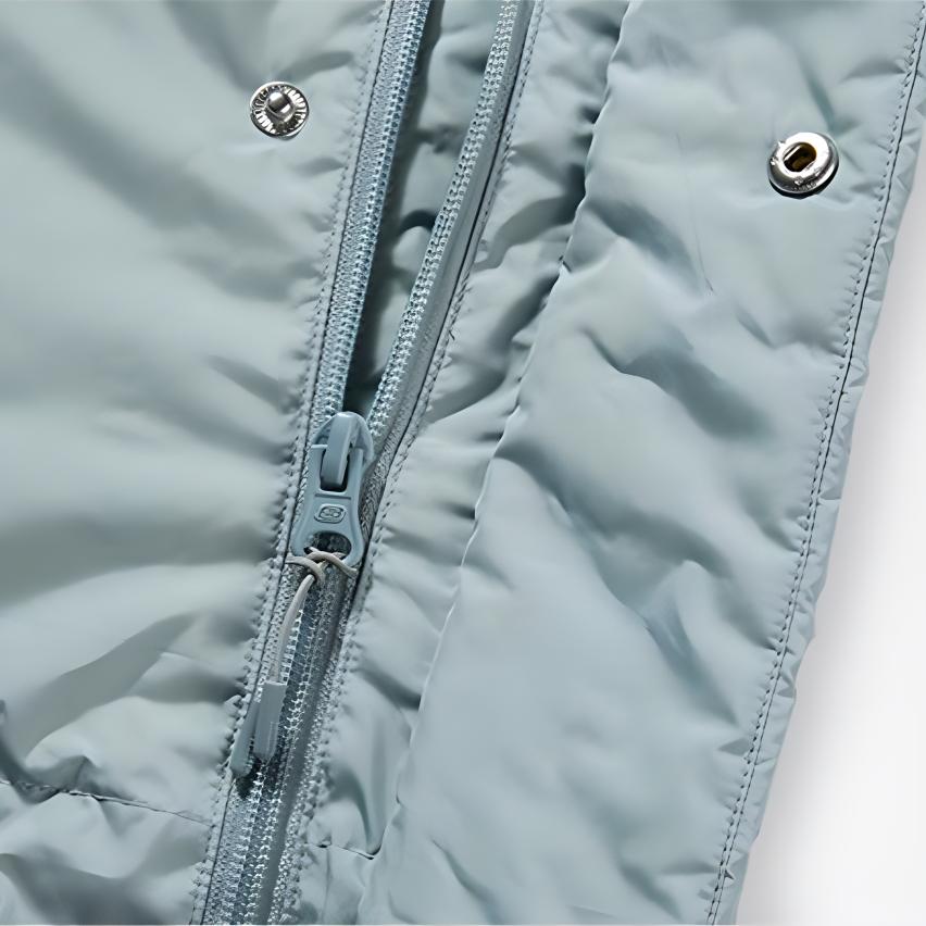 Skechers Sport Lifestyle Series Color Block Zipper Stand Collar Long Sleeve Down Jacket Men Outerwear Slate-Green L423M092-037C