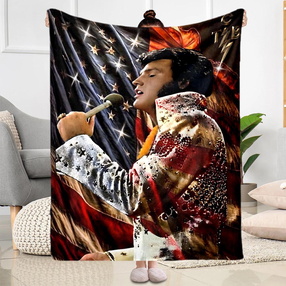 Rock Roll Legend Blanket Warmthful Decor Suitable for Picnics Bed Chair for All Seasons Modern Style Ideal Gift For Birthday Valentine'S Day