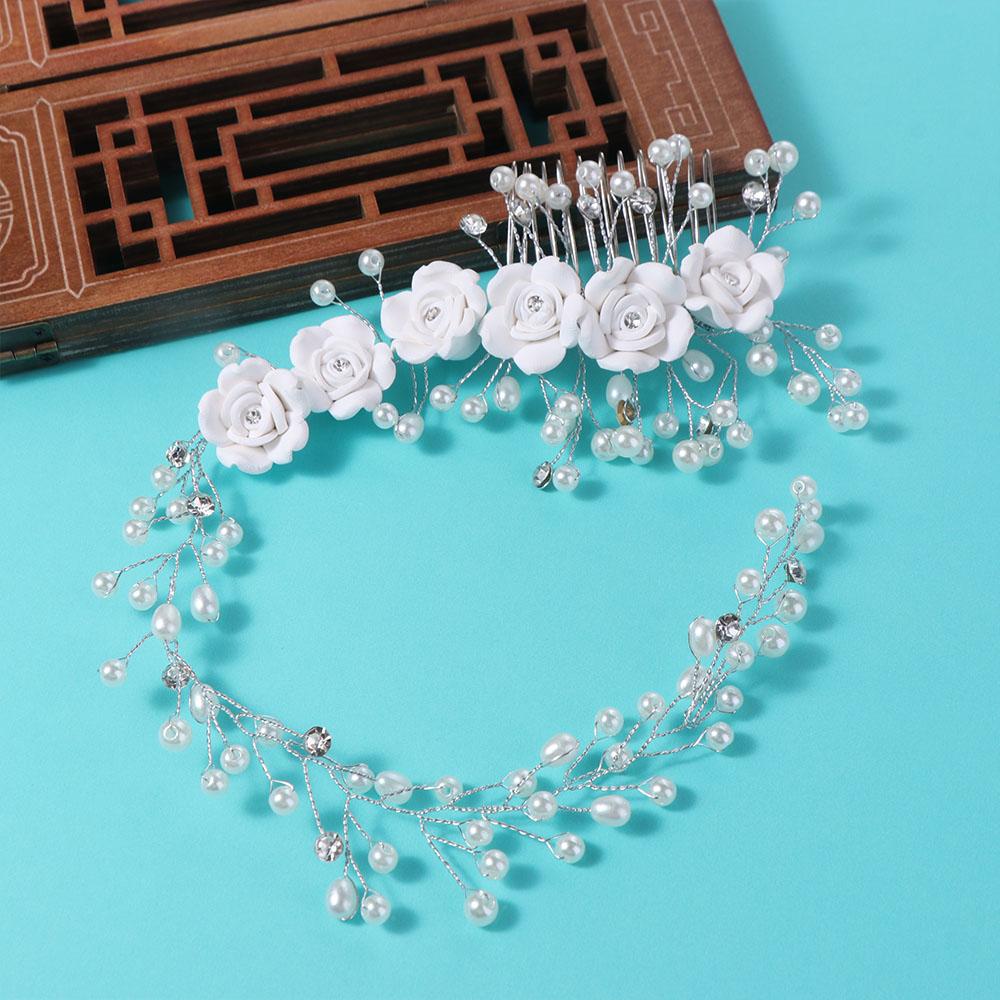Exquisite Bridal Headwear Flower Pearl Wedding Headwear Fashion Bridal Headdress  Hair Accessories
