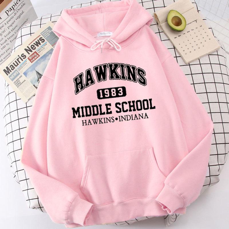 1983 School Print Hoodie - Autumn/Winter Fashion Hip Hop Sweatshirt