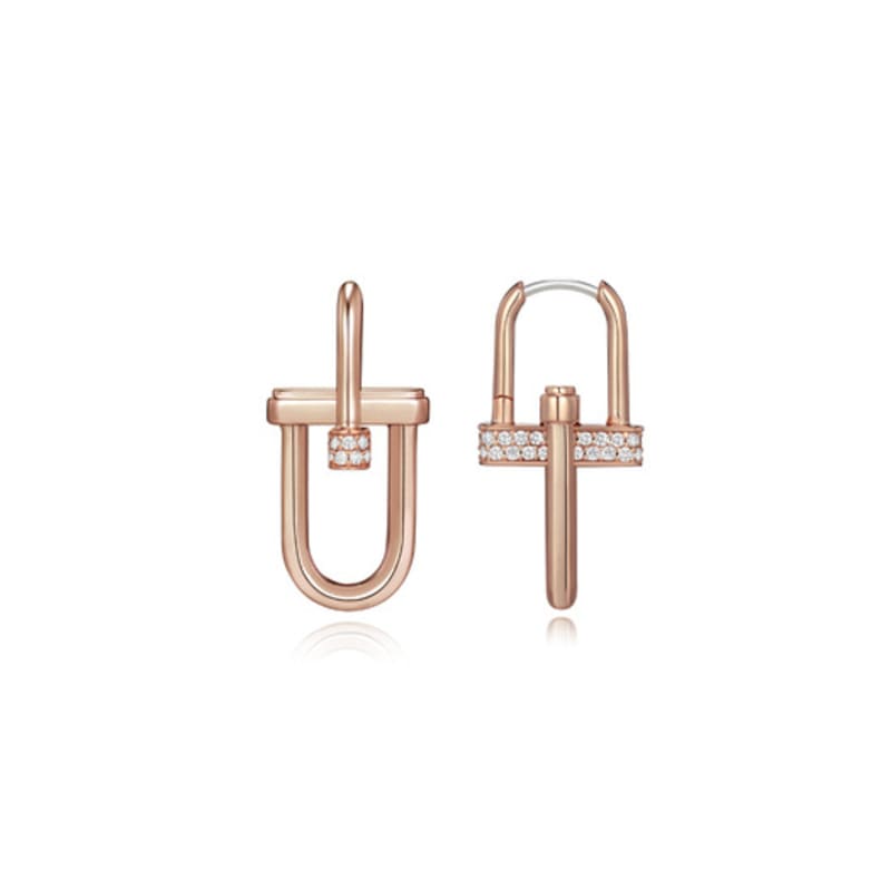 DIDIER DUBOT Dual DD Silver Earrings JDREP3S40ZC