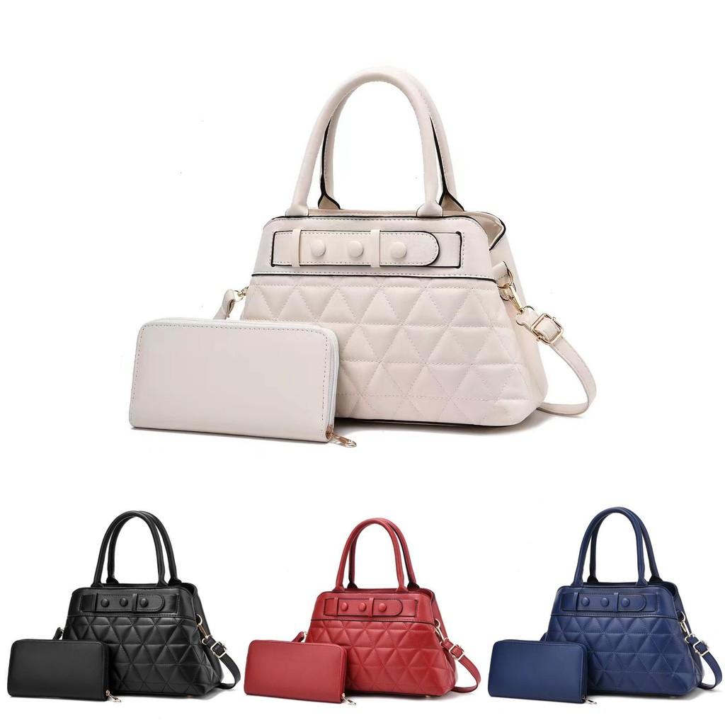 Stylish Two Piece Set Womens Quilted Letter Bag Elegant Casual Tote Bag In Black Wine Blue Beige Khaki Pink Yellow