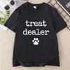 Playful Treat Dealer TShirt Paw Print Design T Shirt Casual Round Neck Printed TShirts for Unisex and Unisex Dog Lover Clothes