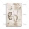 Placca Metallica Artigianale Clinica Dentista Cartello in Latta Anatomia Piatto Decorativo Medico Ospedale Chirurgia Dente Organo Ossa Nervo Cervello