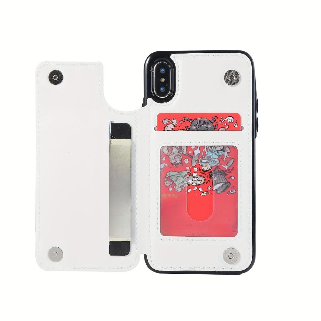 Handytasche, Brieftaschen-Handyhülle mit Kartenhalter, PU-Lederhülle mit Ständer und Kartenfächern, doppeltem Magnetverschluss und langlebiger, stoßfester Hülle für das iPhone