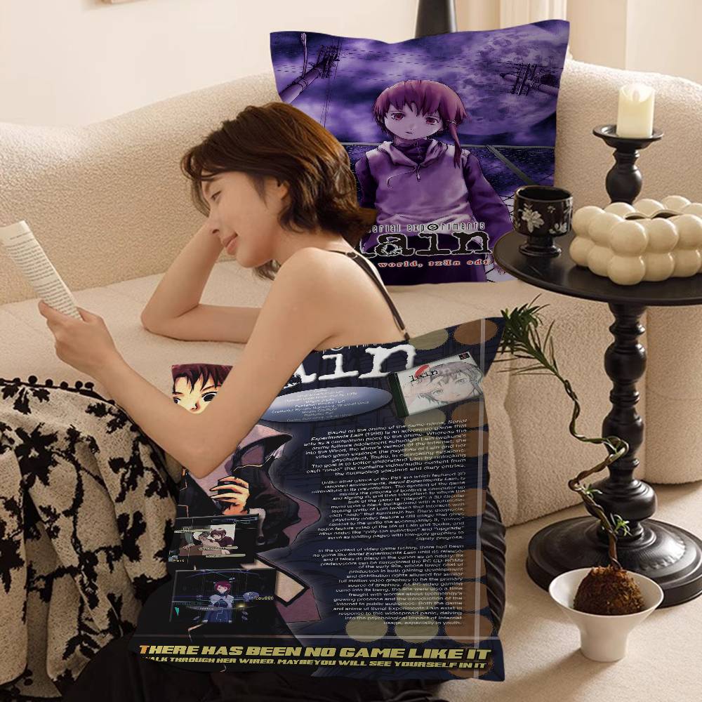 Japan Anime Lain Cushion Cover Pillow Cover Decor Pillowcase Printed Cushion Case for Couch