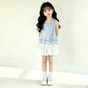 Girls Summer Bow Blouse and Bloomer Skirt Two Piece Set