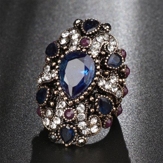 Fashion Shiny Rhinestone Punk Women Finger Ring Statement Jewelry Party Gift