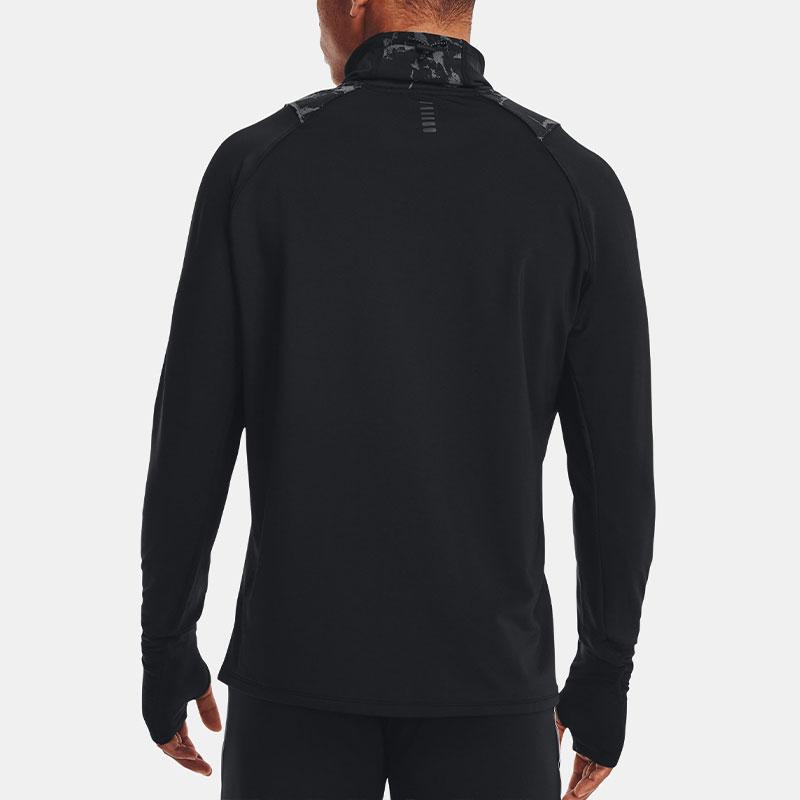 Under Armour Patterned Waterproof Breathable High Neck Pullover Long Sleeve T-Shirt Men Tops Black 1373212-001