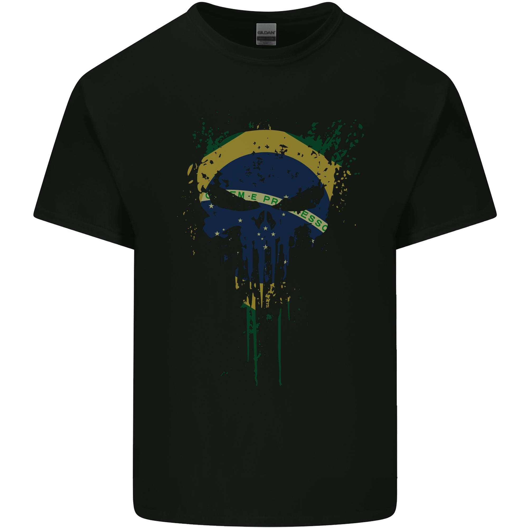 Brazil Skull Gym Training Bodybuilding Unisexs Light Cotton TShirt S