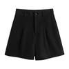 New Autumn High-Waist Slimming Pleated Wide-Leg Casual Suit Shorts for Women