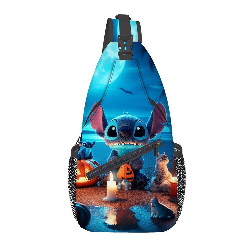 Breast Bag Women'S Fashion Oxford Cloth Cartoon Shoulder Messenger Bag Large Capacity Cycling Breast Bag