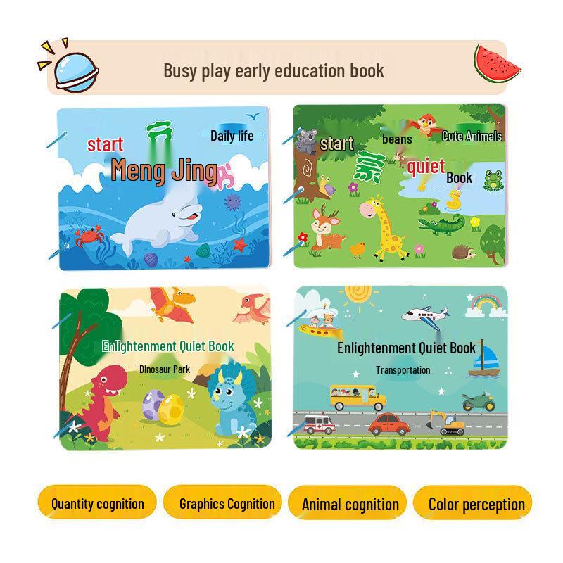 Quiet Tear-Resistant Cloth Baby Book with Velcro - Early Education Toy