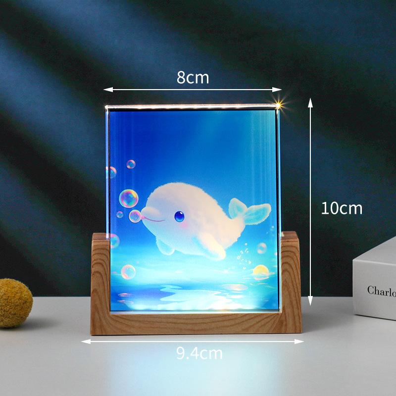 

Creative and Adorable Space-themed Glowing Night Light, Ambient Planet Bedside Lamp, UV Printed Crystal Desktop Ornament,gift 8X10CM
