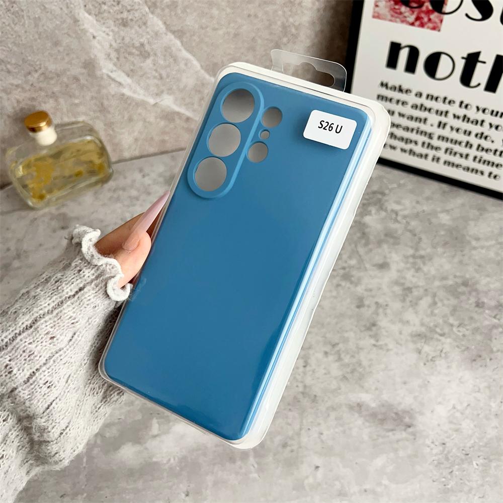 Luxury Original Liquid Silicone 1:1 Phone Case For Samsung Galaxy S23 FE S24 Plus S25 S26 Ultra Anti-drop Protect Cover with box