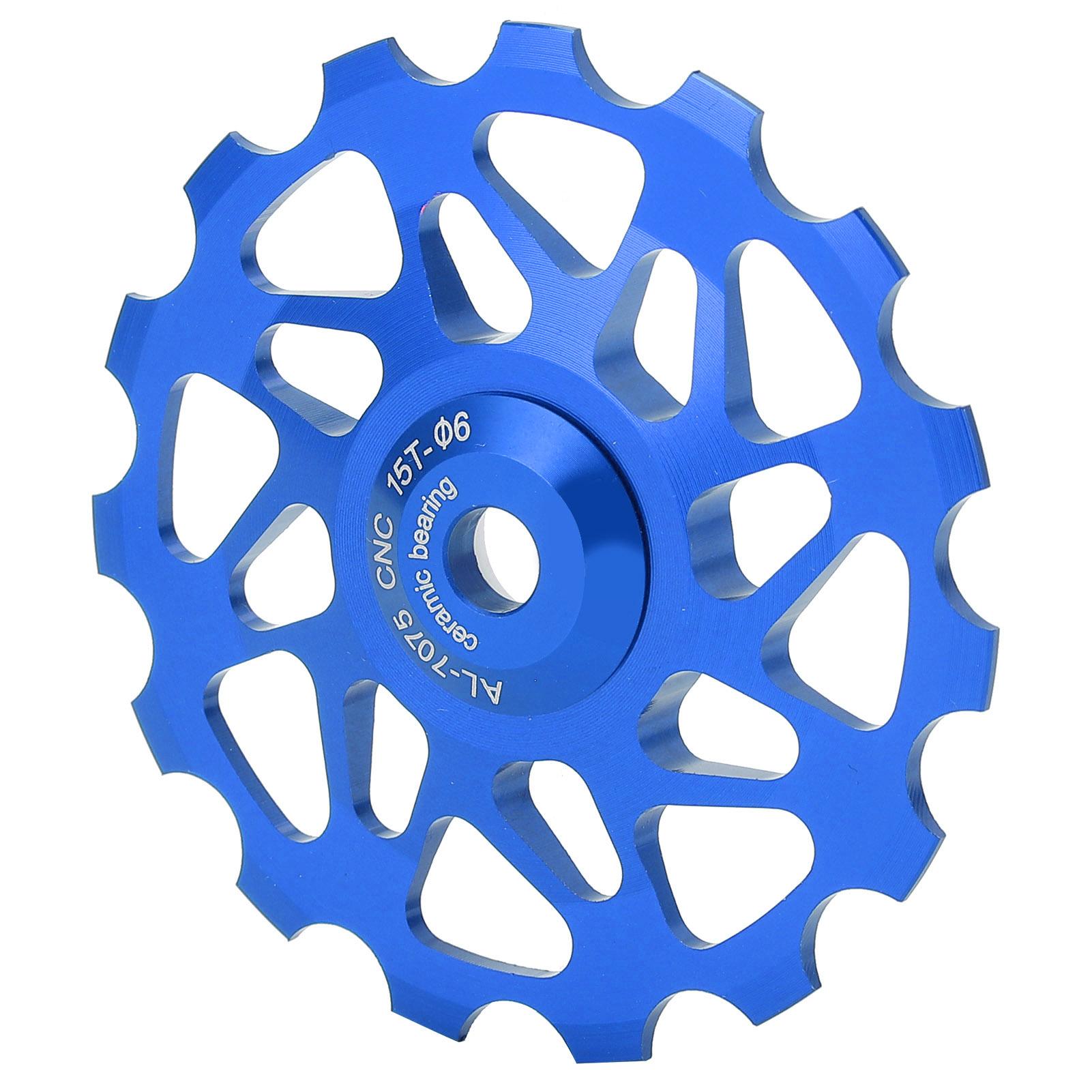 LeBycle Universal 15T Mountain Bicycle Rear Derailleur Ceramic Bearing Guide WheelBlue синий