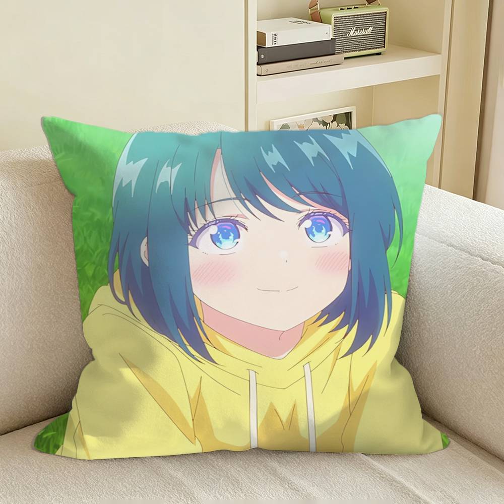 Minamo Shio Osalove Anime Art Square Sofa Pillow Cover Solid Color Living Room Home Decor Cushion Case