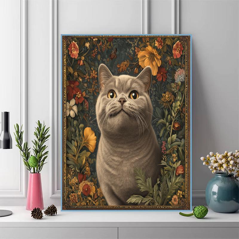 British Shorthair cat Pattern 3pcs 100% Round Full Drill 5D DIY Diamond Painting Embroidery Cross Stitch Rhinestone Décor