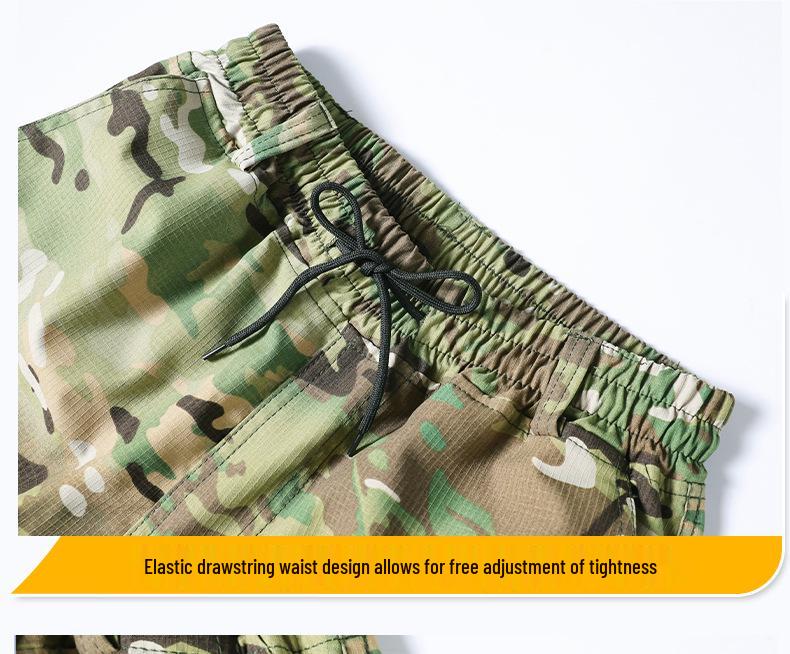 Summer Quick-Dry T-Shirt & Durable Work Pants Set for Outdoor Military Training or Security