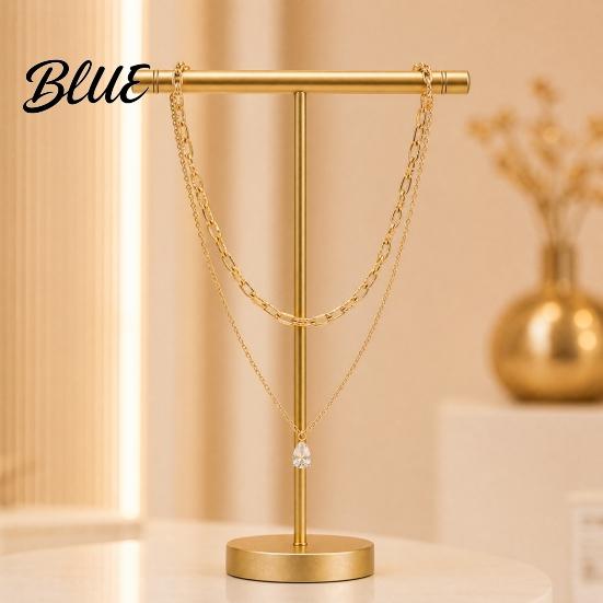 Delicate Drop Necklace Cubic Zirconia Necklace Double-Layered Chain Elegant Choker