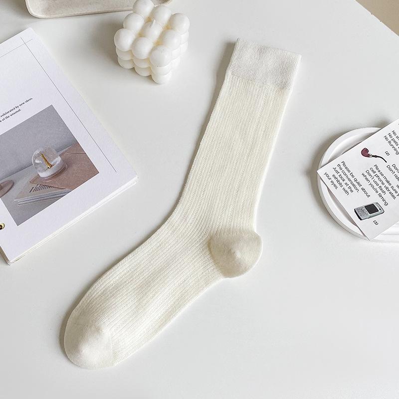 Female Summer Thin Breathable Mesh Ballet Wind Calf Pile Socks