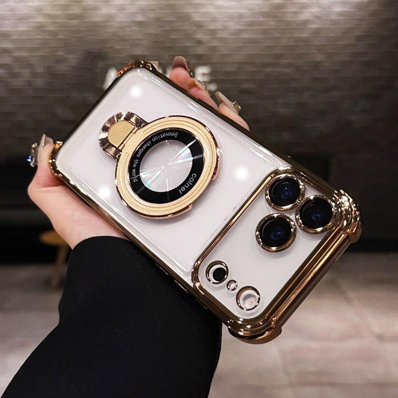 Transparent Magnetic Holde Bracket Case for Huawei Pura 80 Pura 70 Ultra P50 P40 P30 Lite Mate 70 40 50 60 Pro Shockproof Cover