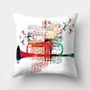 Colorful Graffiti Musical Instrument Print Pillowcase Car Ornaments Office Living Room Home Pillowcase