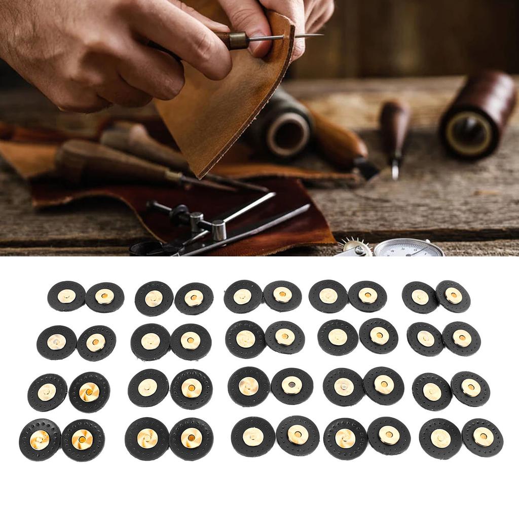 20 Sets Magnetic Snap for Leather Purse Bag Fastener Clasp Strong Magnetic Buttons DIY Craft Sewing Kit with Installation Tool