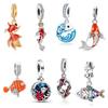 New Fine Luck Koi Fish Pendant Goldfish Blessing Charmcopper Bead Fit Original Bracelets Diy Jewelry Women Accessories Gift