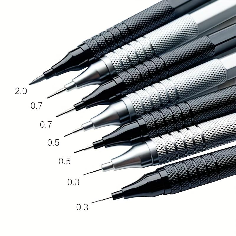 0.5/0.7mm Mechanical Pencil, Low Center of Gravity Metal Drawing Special Pencil, Office Writing Art Supplies Fine Writing Tool