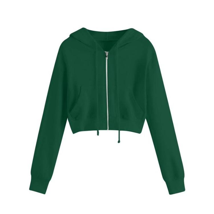

Womens Hooded Zipper Cardigan Sports Sweatshirt Winter Autumn Loose Fit Jacket XX-Large темно-зелений колір