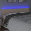 Vidaxl Zagłówek Do Łóżka Z Led, Cappuccino, 200X5X78/88 Cm, Ekoskóra
