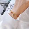 Exquisite Geometric Square Circle Colorful Crystal Pendant Bracelet for Women Luxury Gold Color Stainless Steel Bangle Jewelry
