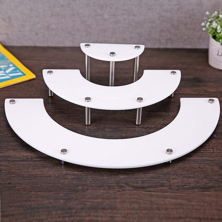 Suporte de Acrílico Redondo de 3 Camadas para Cupcakes e Sobremesas-Suporte Elevatório, Display Self para Figuras Amiibo Funko POP, Vitrine de Varejo