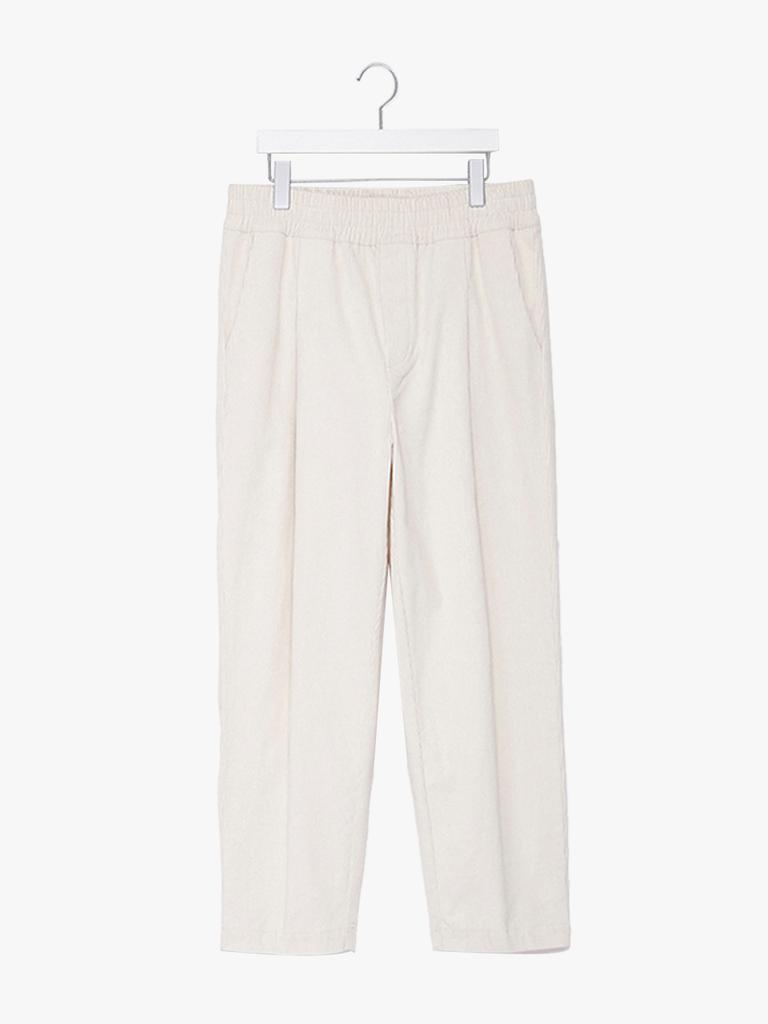 SPNK Corduroy Loose Fit Elastic Waist Pants_Ivory