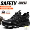 Indestructible Steel Toe Shoes for Men Women Construction Industrial Work Safety Sneakers Rotated Button Easy Wear