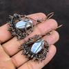 Owyhee Blue Opal Copper Earring Copper Wire Wrapped Earring Unique Jewelry Dainty Gemstone Earrings Handmade Earring Copper Jewelry For Gift
