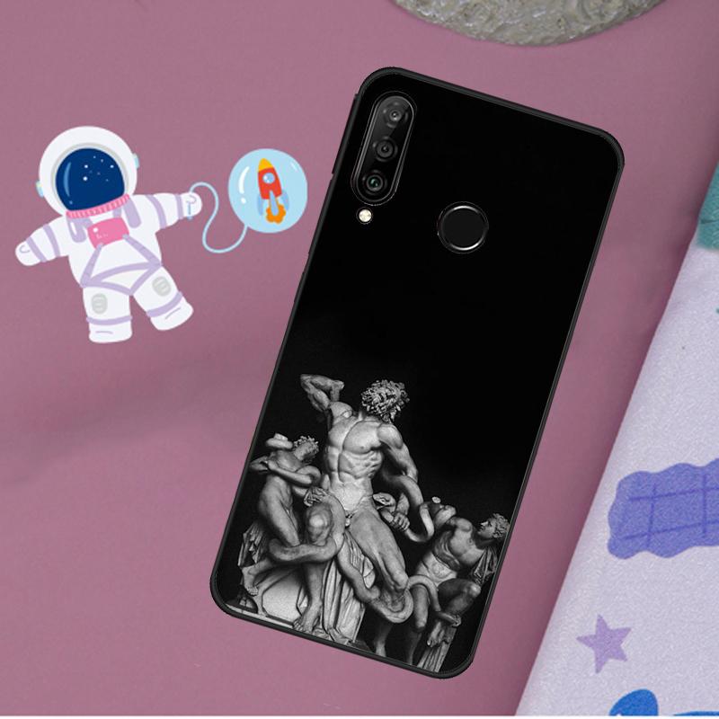 Greek Aesthetics Plaster Statue For Huawei Nova 12s 12i 11i 8i Y73 Y72 Y61 Y91 Y90 Y70 Y60 9 10 SE P30 P40 Lite P60 Pro Case