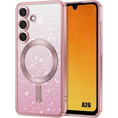 Ochranný kryt - BOOLING - pro Samsung Galaxy A26 5G - Měkký silikon - Třpytivě růžový - Ochrana fotoaparátu